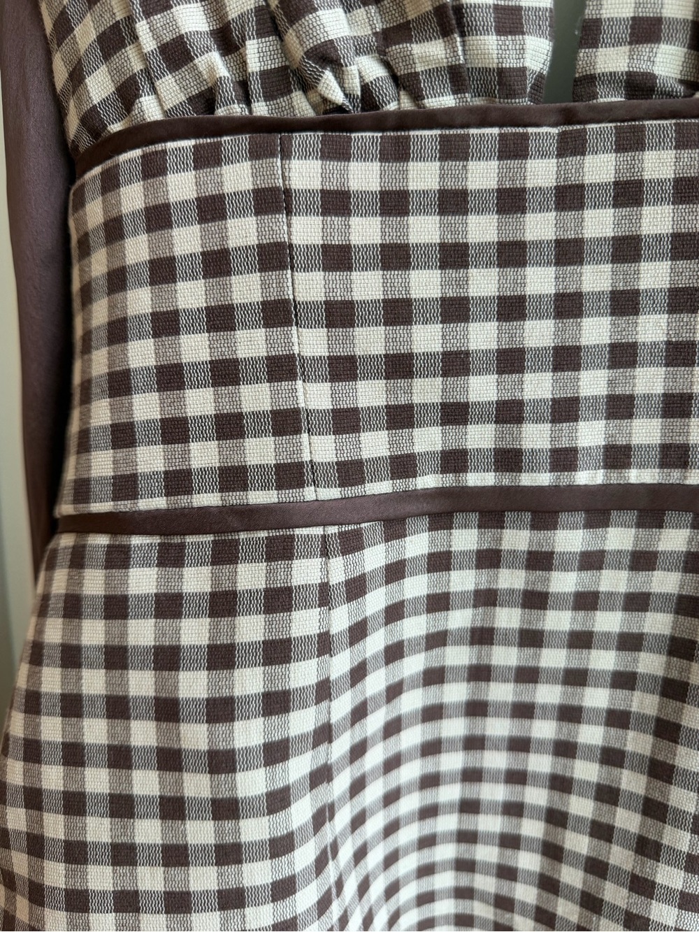 Couple Gwendolyn Asymmetrical Gingham Dress - Brown - Picture 8 of 10